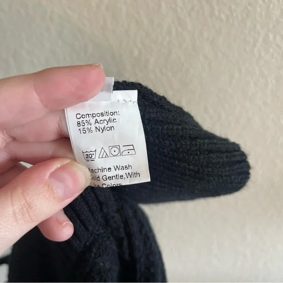 Black V Neck Knit Sleeveless Peplum Top Whimsigoth Fairy Grunge Womens Medium - Picture 6 of 7